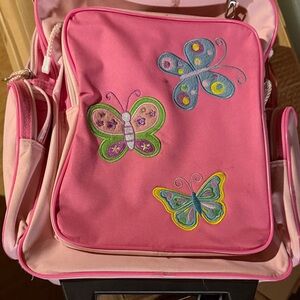 Child’s Rolling Suitcase with Butterfly Embroidery